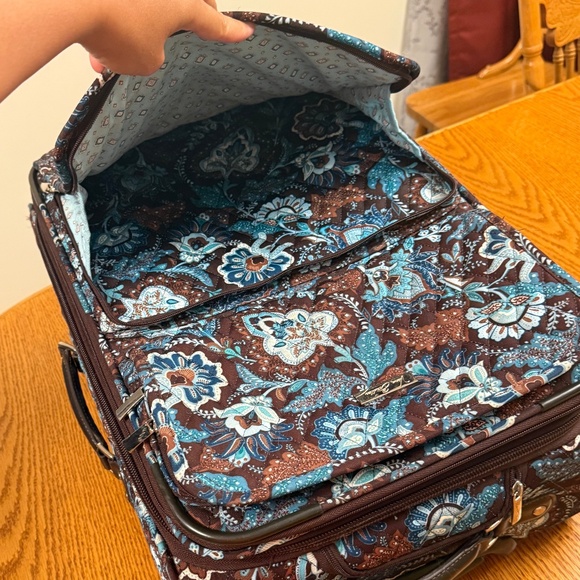 Vera Bradley Retired Java Blue Large Suitcase - Picture 12 of 14